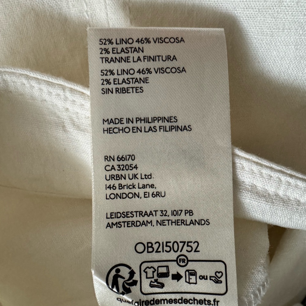 Anthropologie Linen White Extended Waist Gaucho Pants 12 NWT - Picture 12 of 13